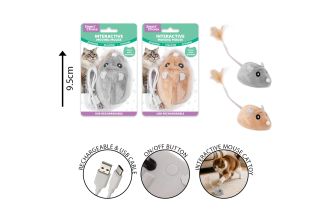 INTERACTIVE USB MOUSE CAT TOY 2 COLOURS