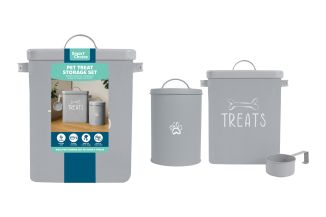 PET TREAT STORAGE SET WITH SCOOP 3 PCS