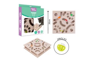 INTERACTIVE WOODEN BOX CAT TOY