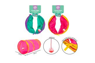 CAT PLAY TUNNEL WITH BALL 2 COLOURS