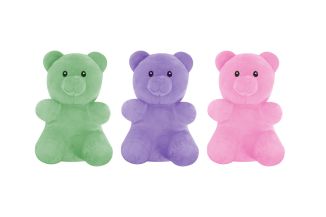 Squeaky Plush Gummy Bear Dog Toy 3 Col