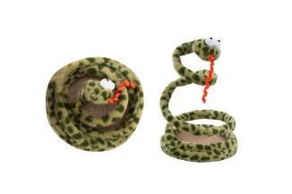 Plush Snake Swatter Cat Toy - 3 Assorted Colours