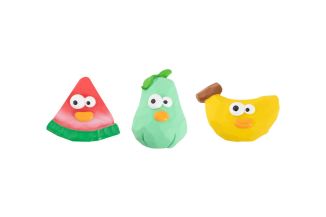 Squeaky Fruit Dog Toy - 3 Assorted Designs
