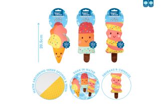 SQUEAKY PLUSH COOLING LOLLY DOG TOY 3 ASST