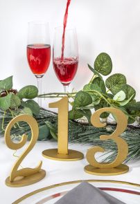 Perfect Day Gold Wooden Table Numbers 0-9