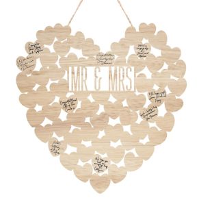 Perfect Day Wooden Wedding Wishes Keepsake 43x43cm