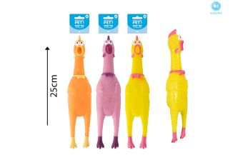 World of pets Honking Vinyl Chicken Dog Toy 3 Colours