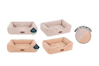 BOUCLE PET BED SMALL 46X36X15CM 2 COLOUR