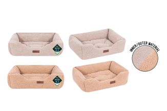 BOUCLE PET BED MEDIUM 58X48X20CM 2 COLOUR