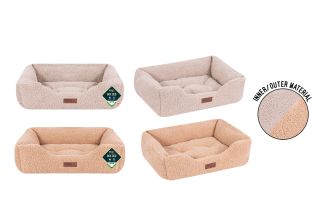 BOUCLE PET BED MEDIUM 58X48X20CM 2 COLOUR