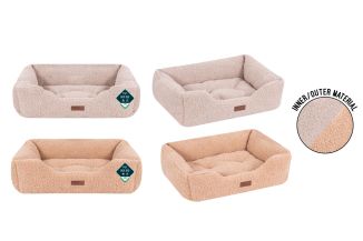 BOUCLE PET BED LARGE 71X58X23CM 2 COLOUR