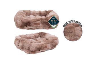 FAUX FUR SQUARE PET BED SMALL 46X36X15CM