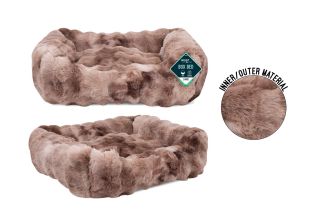 FAUX FUR SQUARE PET BED LARGE 71X58X25CM