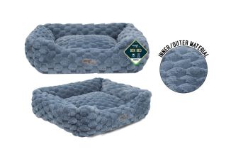 TEXTURED SQUARE PET BED MED 58X48X20CM