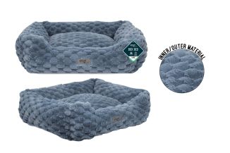 TEXTURED SQUARE PET BED LARGE 71X58X25CM