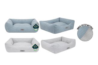 STRIPED PET BED MEDIUM 58X48X20CM 2 COL