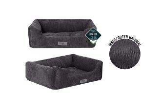 Sweet Dreams Grey Twill Pet Bed Small 46x36x15cm