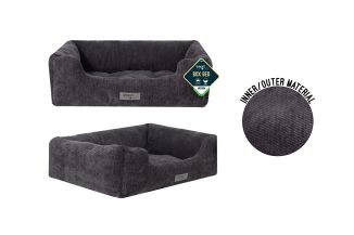 Sweet Dreams Grey Twill Pet Bed Medium 58x48x20cm