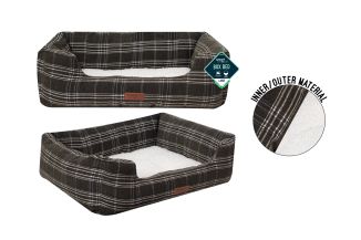 Sweet Dreams Green Plaid Pet Bed Large 71x58x25cm