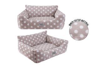 Polka Dot Square Pet Bed - Large