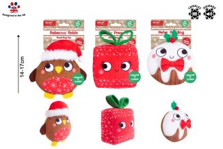 Smart Choice Squeaky Crinkle Plush Dog Toy 3 Assorted