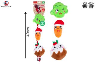 Smart Choice Festive Dinner Plush And Rope Dog Toy