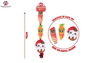 Smart Choice Festive Christmas Dinner Plush & Rope Dog Toy