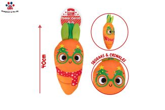 Smart Choice Squeaky Crinkle Plush Lrg Carrot Dog Toy