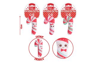 Smart Choice Festive Candy Cane Catnip Cat Toy 3 Col
