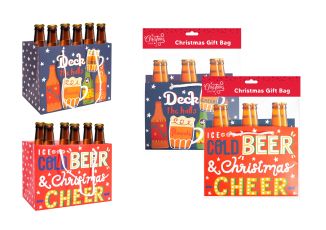 BEER GIFT BAGS - 2 ASSORTED DESIGNS