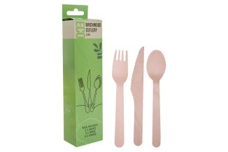 Bello Biodegradable Wooden Cutlery Set 15 Piece