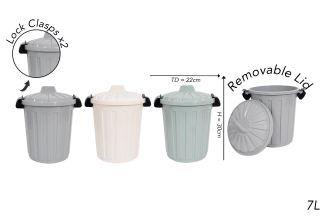 RSW Small Clip Lid Bin 7l 3 Assorted Colours