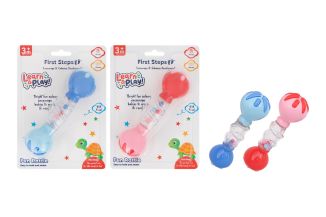 First Steps Dumbbell Rattle 16x5cm 2 Assorted Colours
