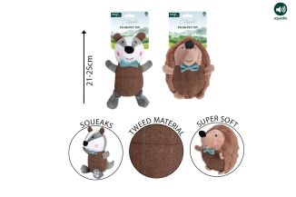 Smart Choice Squeaky Plush Badger / Hedgehog Dog Toy