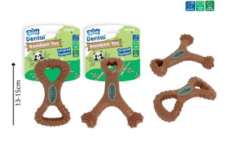 Smart Choice Dental Bamboo & Rubber Dog Toy 2 Asst