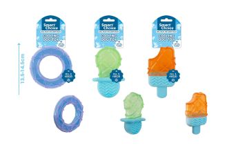 SUMMER COOLING RUBBER DOG TOY 3 ASSORTED DESIGNS