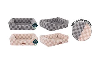 Smart Choice Chequered Pet Bed Small 46x36x15cm 2 Col