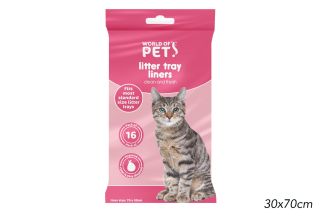 World of pets Cat Litter Tray Liners 30x70cm 16pk