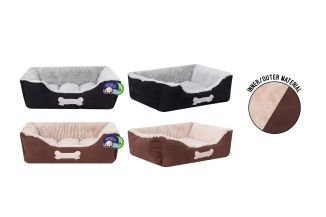 Sweet Dreams Classic Faux Suede Pet Bed Med 2 Assorted Colours