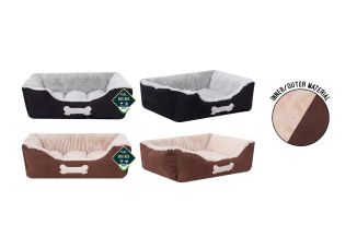 Sweet Dreams Classic Faux Suede Pet Bed Med 2 Assorted Colours