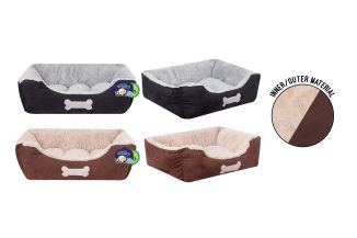 Sweet Dreams Classic Faux Suede Pet Bed Lge 2 Assorted Colours