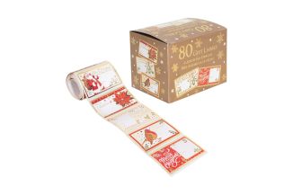 RSW Christmas 80 Pack Traditional Xmas Gift Labels